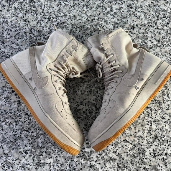 Nike SF Air Force 1 String Gray High Top Gum Sneakers Boots M12 - Picture 4 of 7